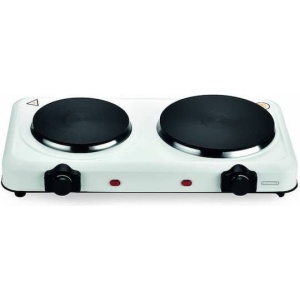 Termomax TX122 Επιτραπέζια Εστία Εμαγιέ Διπλή Λευκή