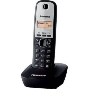 Panasonic KX-TG1611GRG Ασύρματο Τηλέφωνο με Ελληνικό Μενού Μαύρο-Ασημί