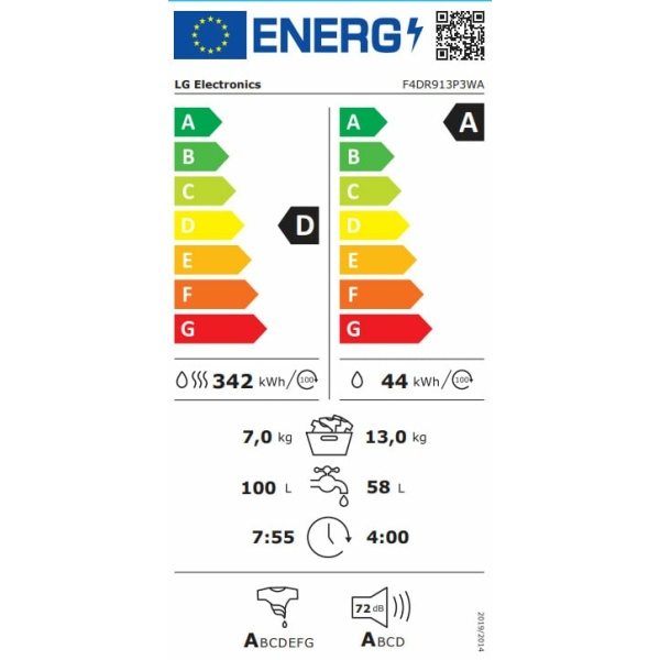 LG F4DR913P3WA 13KG/7KG ΠΛΥΝΤΗΡΙΟ ΣΤΕΓΝΩΤΗΡΙΟ ΡΟΥΧΩΝ ΑΤΜΟΥ 1400 Στροφές με Wi-Fi - Image 2