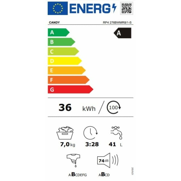 Candy RP4 276BWMR8/1-S Πλυντήριο Ρούχων Rapido PRO 7kg Υ85xΠ60xΒ45εκ. (ΕΩΣ 12 ΔΟΣΕΙΣ) - Image 7