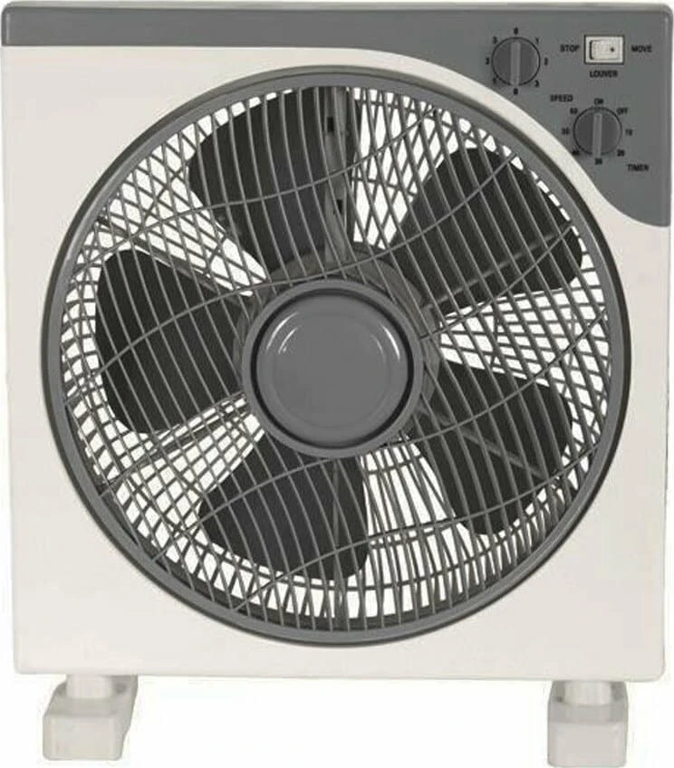 EUROLAMP 300-21000 Ανεμιστήρας box fan τετράγωνος άσπρο - γκρι Φ30 45W