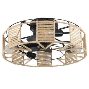 EUROLAMP 300-25055 ΑΝΕΜΙΣΤΗΡΑΣ ΟΡΟΦΗΣ ΜΕ ΠΛΕΚΤΟ ΝΗΜΑ ΚΑΝΝΑΒΗΣ 4XE27 ΜΕ ΚΟΝΤΡΟΛ Φ55 DC 20W ΕΩΣ 12 ΔΟΣΕΙΣ