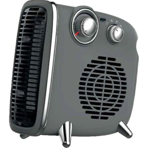 EUROLAMP 300-41202 Vintage Αερόθερμο Δωματίου Γκρί 1800W ΕΩΣ 12 ΔΟΣΕΙΣ
