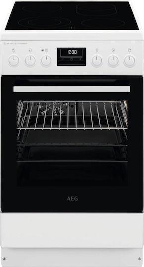 AEG Κουζίνα 58lt με Κεραμικές Εστίες Π50εκ. Λευκή CCB56491BW