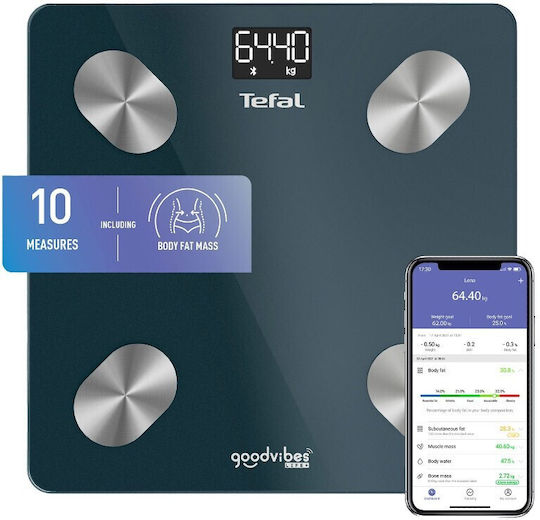 Tefal Goodvibes Life+ Smart Ζυγαριά με Λιπομετρητή & Bluetooth σε Μπλε χρώμα BM9620S1 - Image 3
