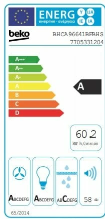 Beko Απορροφητήρας Καμινάδα 90cm Μαύρος BHCA96641BFBHS - Image 2