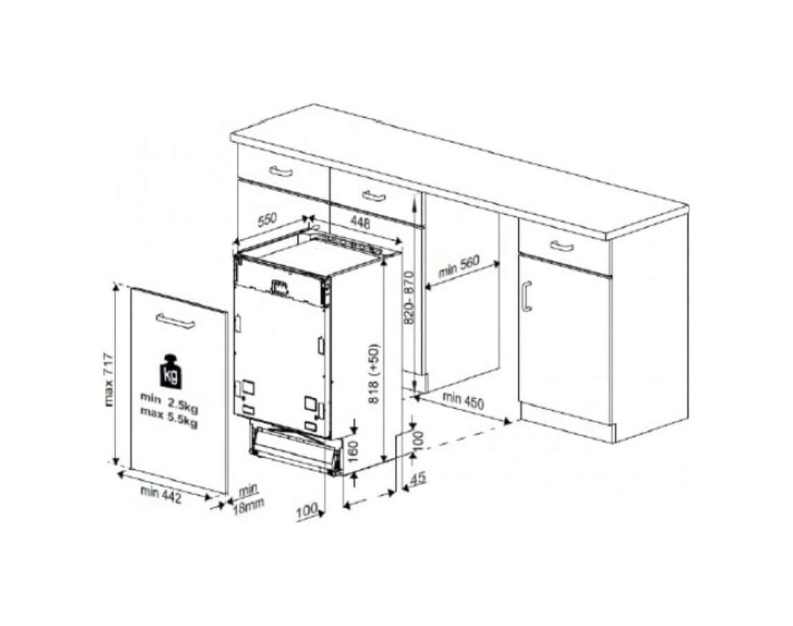 Beko DIS35023 Πλήρως Εντοιχιζόμενο Πλυντήριο Πιάτων για 10 Σερβίτσια Π44.8xY81.8εκ. - Image 6