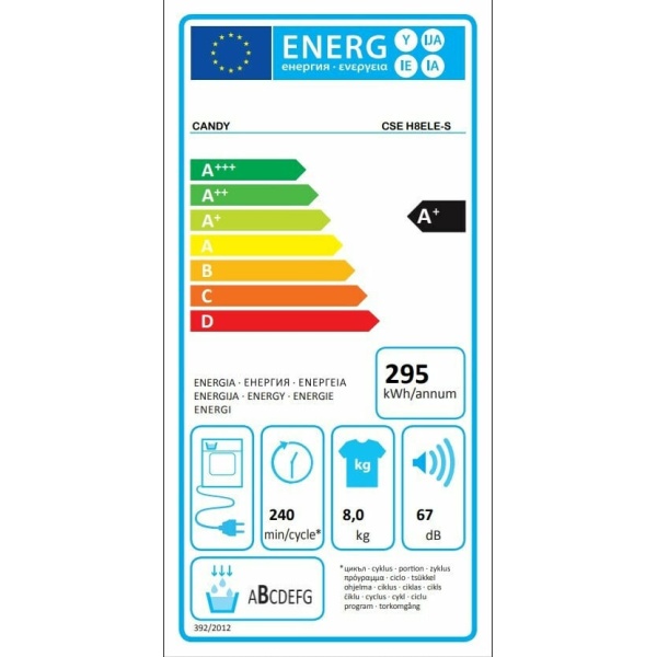 CANDY ΣΤΕΓΝΩΤΗΡΙΟ CSE H8ELE-S 8KG A+ - Image 9