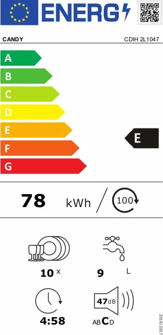 CANDY CDIH2L1047 Εντοιχιζόμενο Πλυντήριο Πιάτων 44.8cm Α++ ΕΩΣ 12 ΔΟΣΕΙΣ - Image 2