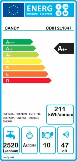 CANDY CDIH2L1047 Εντοιχιζόμενο Πλυντήριο Πιάτων 44.8cm Α++ ΕΩΣ 12 ΔΟΣΕΙΣ - Image 3