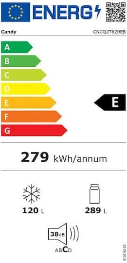 Candy CNCQ2T620EB Ψυγειοκαταψύκτης 409lt Total NoFrost Υ205xΠ59.5xΒ66.7εκ. Μαύρος - Image 7
