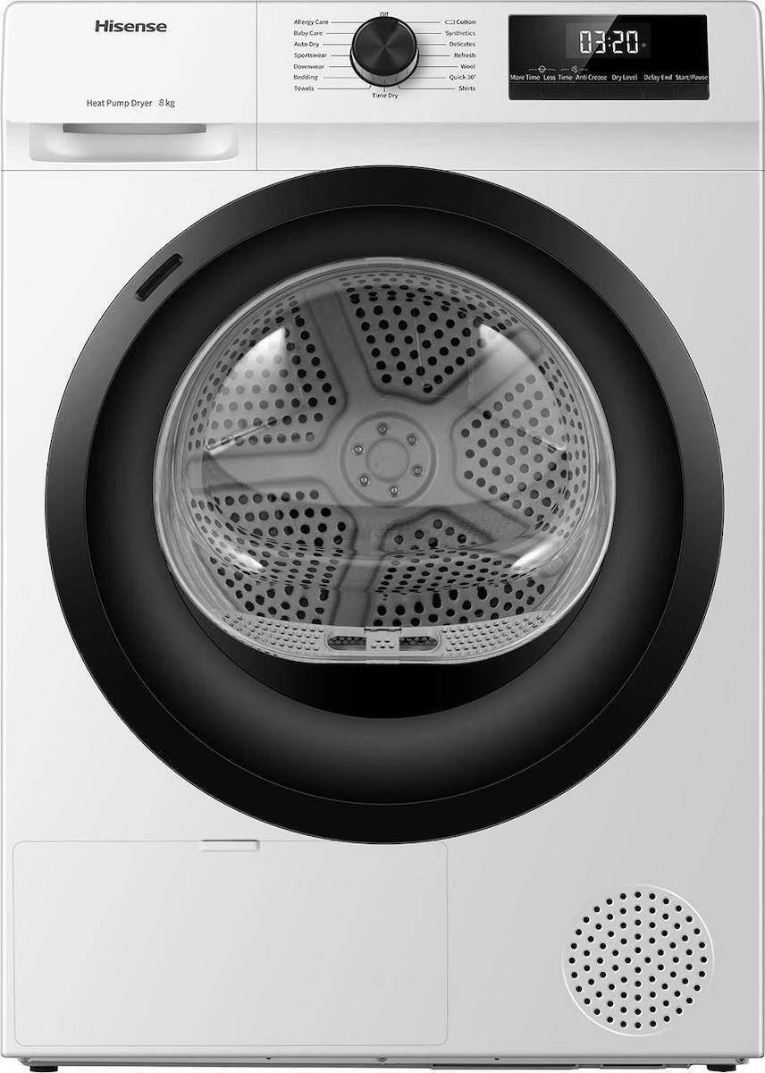 Hisense DHQE800BW2 Στεγνωτήριο 8kg A++ με Αντλία Θερμότητας (ΕΩΣ 12 ΔΟΣΕΙΣ)