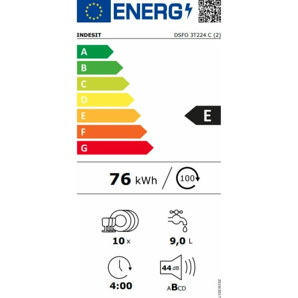 INDESIT DSFO 3T224C Πλυντήριο Πιάτων ΕΩΣ 12 ΔΟΣΕΙΣ - Image 5