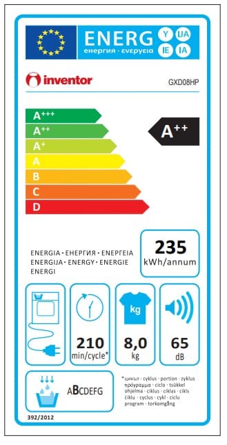 Inventor GXD08HP Στεγνωτήριο 8kg A++ με Αντλία Θερμότητας (ΕΩΣ 12 ΔΟΣΕΙΣ) - Image 5