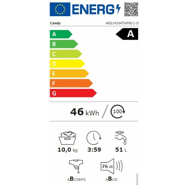 Candy HES14104TWM6/1S Πλυντήριο Ρούχων 10kg 1400 Στροφών (ΕΩΣ 12 ΔΟΣΕΙΣ) - Image 2