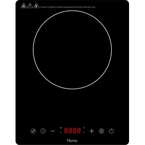 HOMA HP-2000SL Επιτραπέζια Εστία Επαγωγική Μονή Μαύρη 2000W ΕΩΣ 12 ΔΟΣΕΙΣ