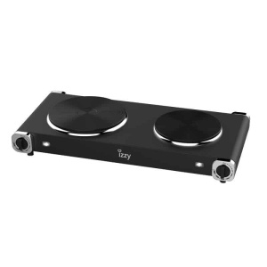 Izzy IZ-1203 Επιτραπέζια Εστία Εμαγιέ Διπλή Μαύρη (ΕΩΣ 12 ΔΟΣΕΙΣ)