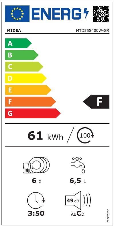 Midea MTD55S400W Πλυντήριο Πιάτων Πάγκου για 6 Σερβίτσια Π55xY43.8εκ. Λευκό (ΕΩΣ 12 ΔΟΣΕΙΣ) - Image 2
