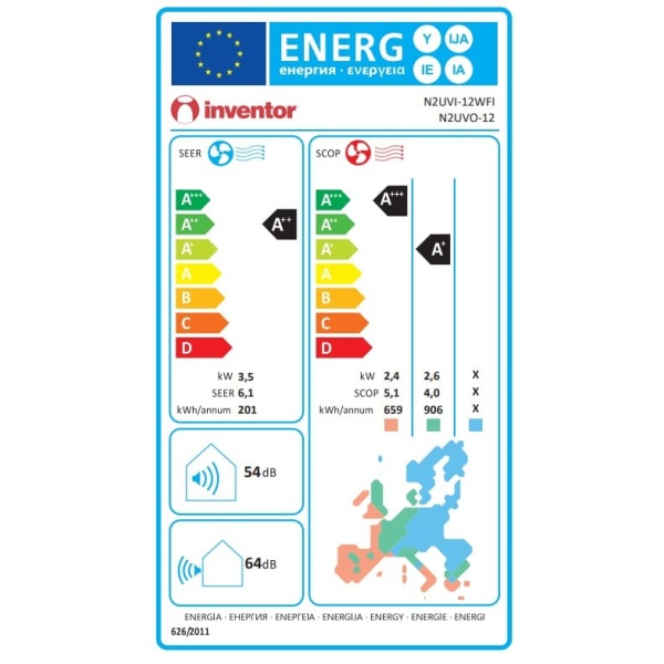 INVENTOR Neo 2 N2UVI-12WFI/N2UVO-12 Κλιματιστικό Inverter 12000 BTU A+++/A++ με Ιονιστή και WiFi ΕΩΣ 12 ΔΟΣΕΙΣ - Image 3
