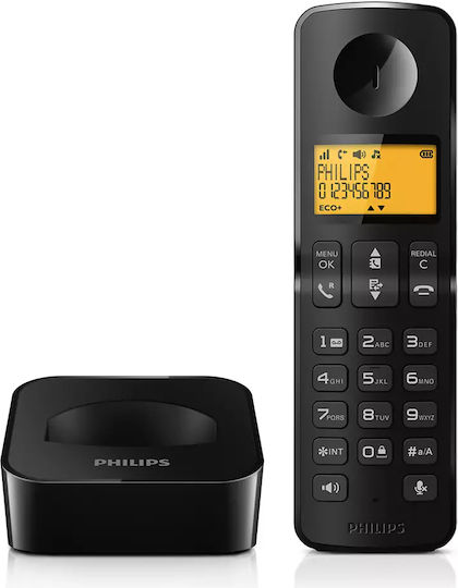 Philips D2601B-34 Ασύρματο Τηλέφωνο με Ελληνικό Μενού Μαύρο - Image 3