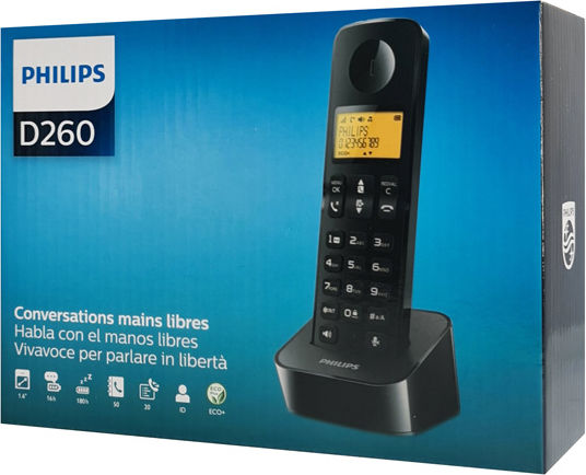 Philips D2601B-34 Ασύρματο Τηλέφωνο με Ελληνικό Μενού Μαύρο - Image 4