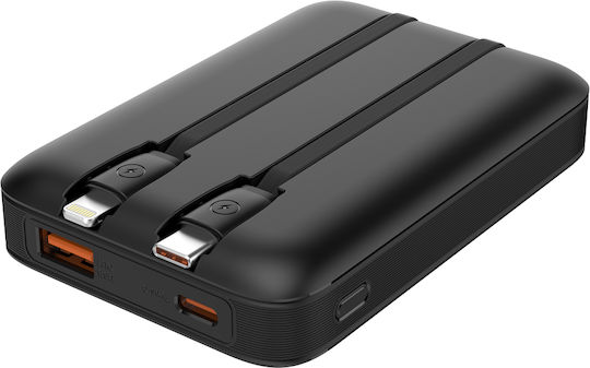 Powertech Power Bank PT-1417 10000mAh 22.5W με Θύρα USB-A και Θύρα USB-C Power Delivery / Quick Charge 3.0 Μαύρο - Image 4