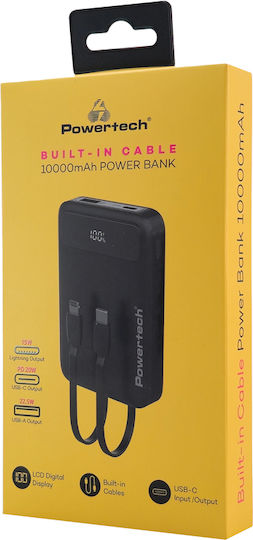 Powertech Power Bank PT-1417 10000mAh 22.5W με Θύρα USB-A και Θύρα USB-C Power Delivery / Quick Charge 3.0 Μαύρο - Image 3
