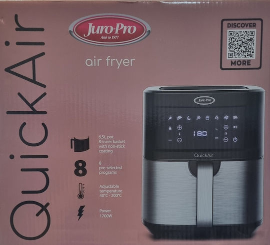 Juro-Pro Healthy Air Fryer 6.5lt Ασημί - Image 3