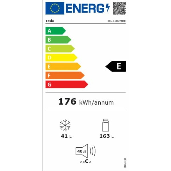Tesla RD2100MBE Ψυγείο Δίπορτο Υ143xΠ55xΒ55εκ. Μαύρο (ΕΩΣ 12 ΔΟΣΕΙΣ) - Image 2