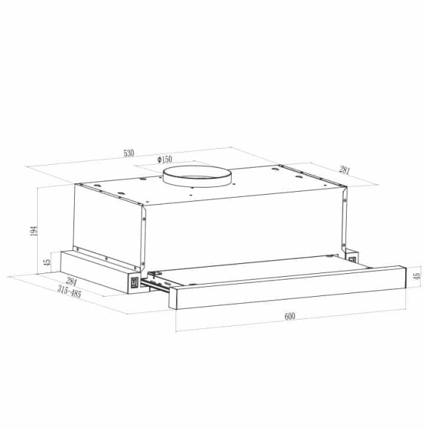 GRUPPE S-3003A-C05-M7-600 Απορροφητήρας Συρόμενος Μαύρος ΕΩΣ 12 ΔΟΣΕΙΣ - Image 2
