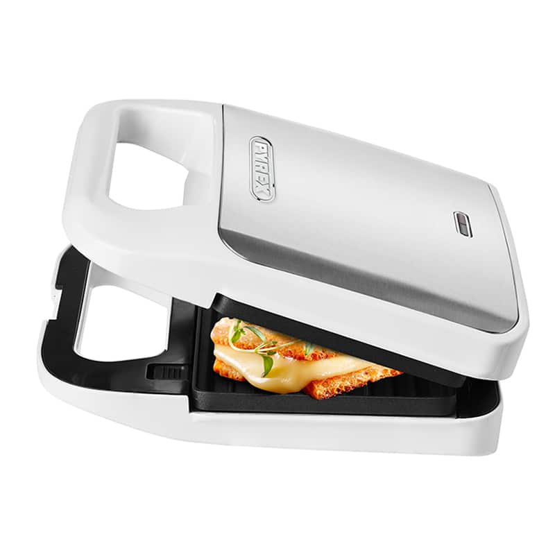 Pyrex SB 298 Τοστιέρα με Αποσπώμενες Πλάκες για 2 Τοστ 800W Λευκή  ΕΩΣ 12 ΔΟΣΕΙΣ - Image 2