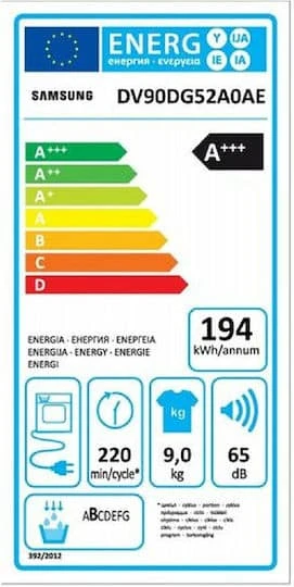 Samsung DV90DG52A0AELE Στεγνωτήριο 9kg A+++ με Αντλία Θερμότητας - Image 3