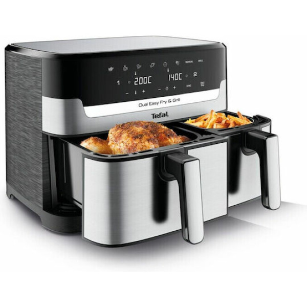 Tefal Easy Fry Air Fryer με Διπλό Αποσπώμενο Κάδο 8.3lt Ασημί EY905D - Image 7
