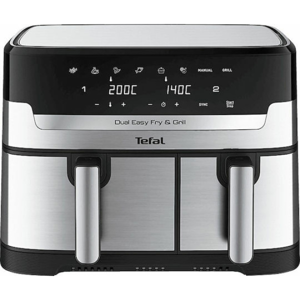 Tefal Easy Fry Air Fryer με Διπλό Αποσπώμενο Κάδο 8.3lt Ασημί EY905D