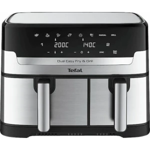 Tefal Easy Fry Air Fryer με Διπλό Αποσπώμενο Κάδο 8.3lt Ασημί EY905D