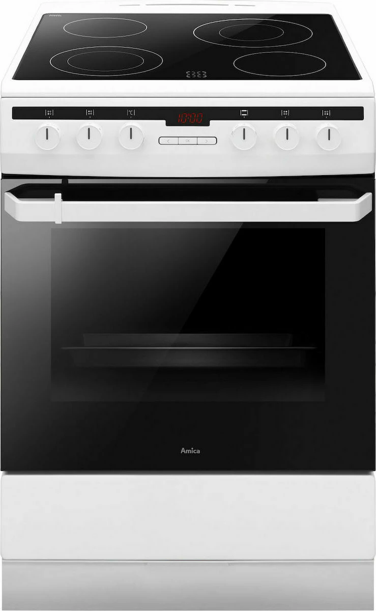 Amica 618CE3.332HTaQ(W) Κουζίνα 62lt με Κεραμικές Εστίες Π60εκ. Λευκή ΕΩΣ 12 ΔΟΣΕΙΣ