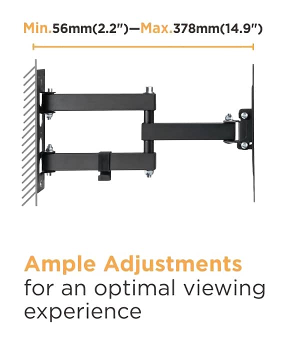 Powertech PT-1129 Βάση Τηλεόρασης Τοίχου με Βραχίονα έως 43" και 30kg (PT-1129) Μαύρο ΕΩΣ 12 ΔΟΣΕΙΣ - Image 3