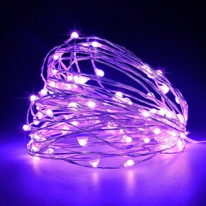 ΣΕΙΡΑ, 100 MINI LED, 4,5V ΜΕΤΑΣΧΗΜΑΤΙΣΤΗ, ΣΤΑΘΕΡΟ, ΑΣΗΜΙ ΧΑΛΚΙΝΟ ΚΑΛΩΔΙΟ, ΜΩΒ LED, ΑΝΑ 10cm, ΠΡΟΕΚΤΑΣΗ ΠΑΡΟΧΗΣ 5m, ΙΡ44