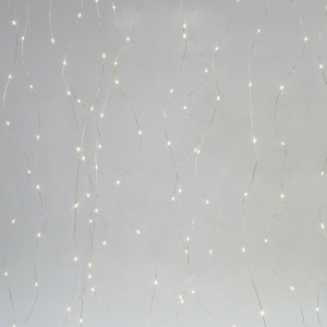 ΚΟΥΡΤΙΝΑ, 400 MINI LED, ΜΕΤΑΣΧΗΜΑΤΙΣΤΗ, ΑΣΗΜΙ ΧΑΛΚΙΝΟ ΚΑΛΩΔΙΟ, ΘΕΡΜΟ ΛΕΥΚΟ LED, (H200 x W190cm, 16 LINES x 25 LED), ΠΡΟΕΚΤΑΣΗ ΠΑΡΟΧΗΣ 5m, IP44