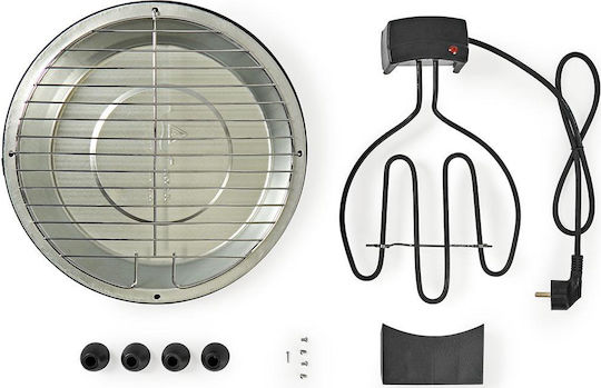 Nedis Round 30 Επιτραπέζια Ηλεκτρική Ψησταριά Σχάρας 1250W με Ρυθμιζόμενο Θερμοστάστη 30x30εκ. BBQE112BK - Image 3