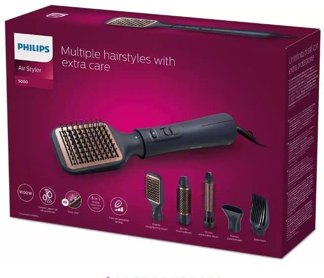 ΗΛΕΚΤΡΙΚΗ ΒΟΥΡΤΣΑ PHILIPS ΒΗΑ530/00 AIR STYLER 5000 ΓΙΑ ΙΣΙΩΜΑ ΚΑΙ ΜΠΟΥΚΛΕΣ 1000W ΕΩΣ 12 ΔΟΣΕΙΣ - Image 2