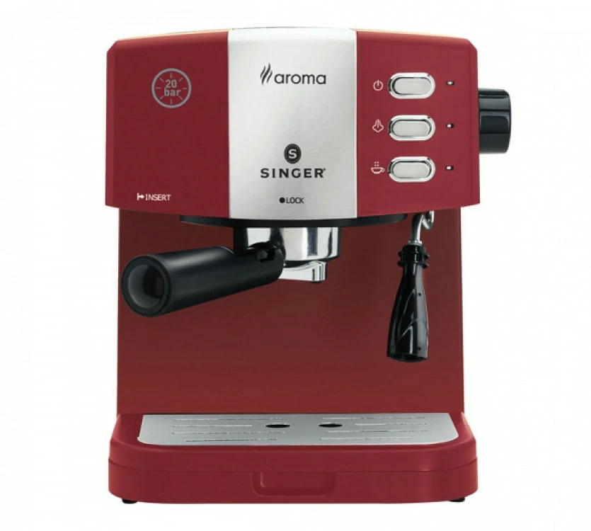 ΚΑΦΕΤΙΕΡΑ ΦΙΛΤΡΟΥ SINGER AROMA ES-851R 850W ΚΟΚΚΙΝΗ 20BAR ΕΩΣ 12 ΔΟΣΕΙΣ