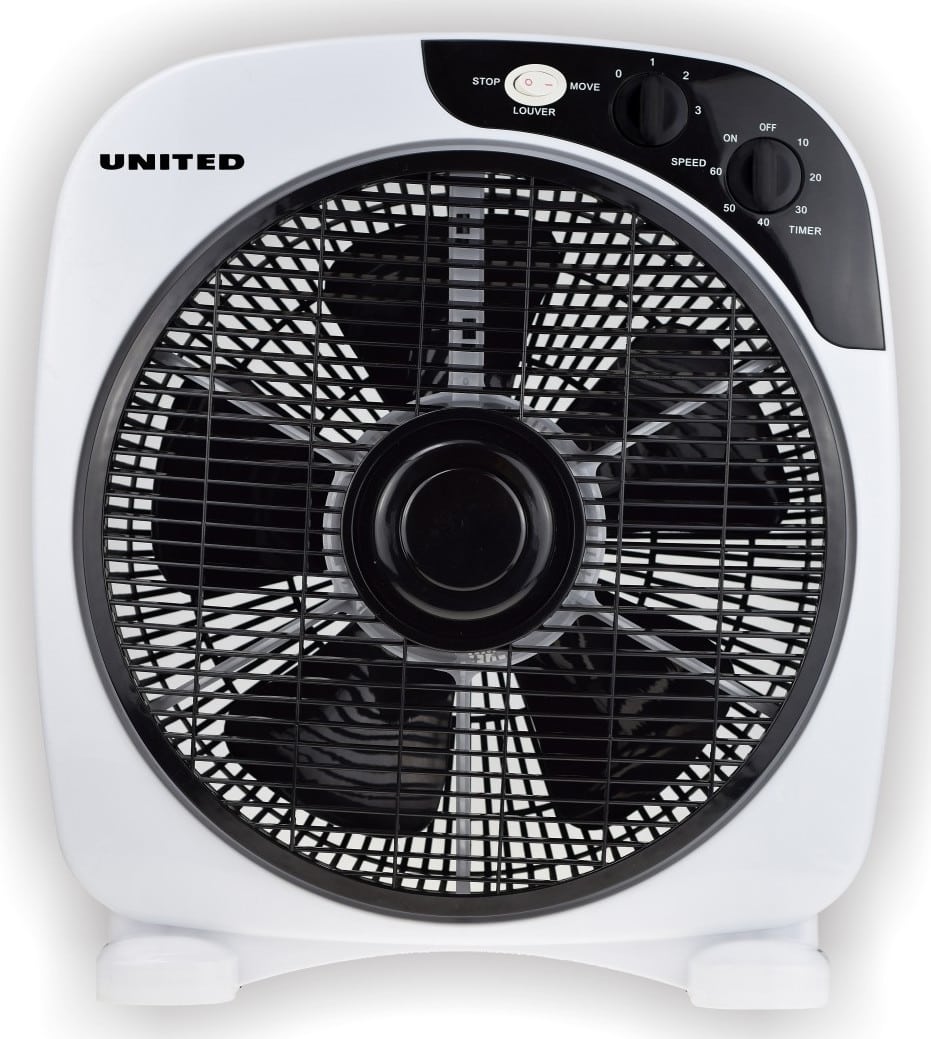 United UBF-697 Ανεμιστήρας Box Fan 50W Διαμέτρου 30cm ΕΩΣ 12 ΔΟΣΕΙΣ