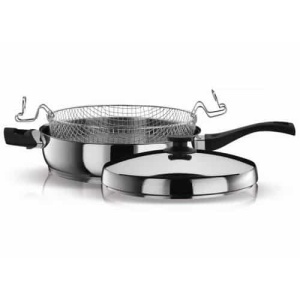 Pyramis S28 Classic Τηγάνι με Καπάκι από Ανοξείδωτο Ατσάλι 28cm (015028601) (ΕΩΣ 12 ΔΟΣΕΙΣ)