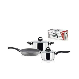 Pyramis Mix Cook Σετ Μαγειρικά Σκεύη από Ανοξείδωτο Ατσάλι Ασημί 015700301 3τμχ (ΕΩΣ 12 ΔΟΣΕΙΣ)