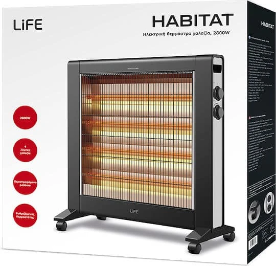 Life Habitat Σόμπα Χαλαζία με Θερμοστάτη 2800W 221-0482 - Image 2